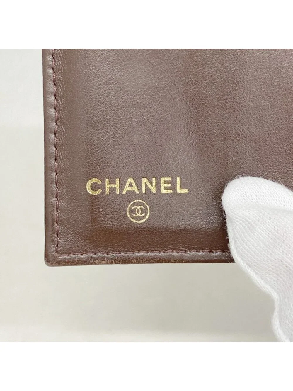 Chanel Trifold Wallet Quilted Lambskin Black Gold